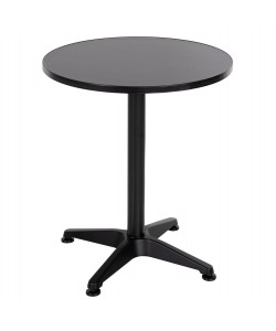 ΤΡΑΠΕΖΙ ΣΤΡΟΓΓΥΛΟ GOSS HM5974.01 ΑΛΟΥΜΙΝΙΟ ΜΑΥΡΟ Φ60x70Υεκ.