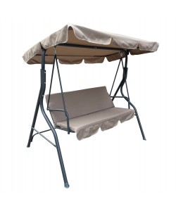 ΚΟΥΝΙΑ 3ΘΕΣΙΑ ΜΕ ΣΚΙΑΣΤΡΟ LIKID HM5979.02 ΜΕΤΑΛΛΟ ΓΚΡΙ-ΚΑΦΕ ΥΦΑΣΜΑ 174x110x200Υ