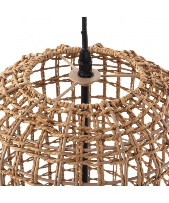 ΦΩΤΙΣΤΙΚΟ ΟΡΟΦΗΣ ΚΡΕΜΑΣΤΟ HM4344 ΚΥΛΙΝΔΡΙΚΟ ΑΠΟ PAPER ROPE ΜΠΕΖ-2 ΛΑΜΠΕΣ Φ25x100-160Υεκ.