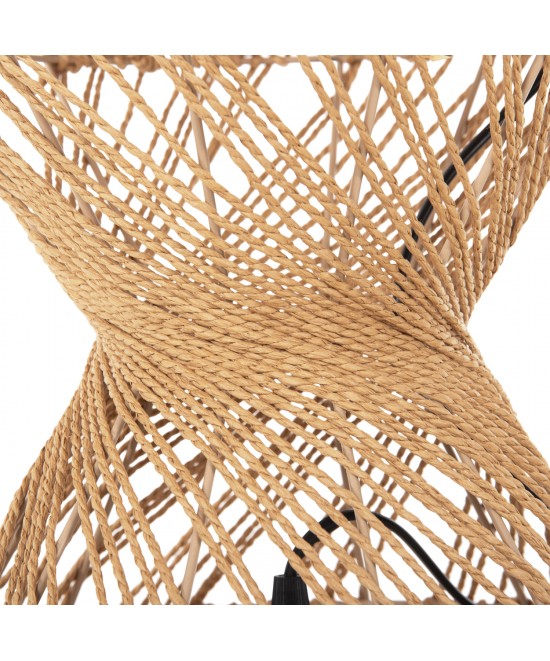 ΦΩΤΙΣΤΙΚΟ ΟΡΟΦΗΣ ΚΡΕΜΑΣΤΟ HM4344 ΚΥΛΙΝΔΡΙΚΟ ΑΠΟ PAPER ROPE ΜΠΕΖ-2 ΛΑΜΠΕΣ Φ25x100-160Υεκ.