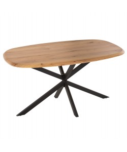 ΤΡΑΠΕΖΙ ΟΒΑΛ RODDEN HM11903.01 ΜΕ WERZALIT ΦΥΣΙΚΟ-ΜΑΥΡΗ ΧΙΑΣΤΙ ΒΑΣΗ 146x94x75Υεκ