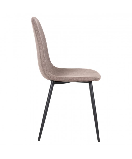 ΚΑΡΕΚΛΑ LEONARDO HM00100.28 ΥΦΑΣΜΑ ΣΚΟΥΡΟ ΜΠΕΖ & ΜΑΥΡΑ ΜΕΤΑΛ. ΠΟΔΙΑ 42x49,5x89Υεκ.