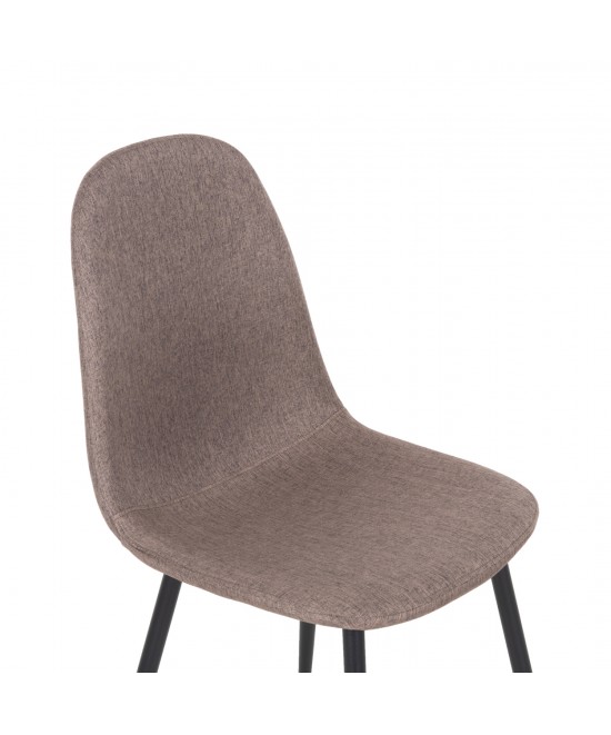 ΚΑΡΕΚΛΑ LEONARDO HM00100.28 ΥΦΑΣΜΑ ΣΚΟΥΡΟ ΜΠΕΖ & ΜΑΥΡΑ ΜΕΤΑΛ. ΠΟΔΙΑ 42x49,5x89Υεκ.