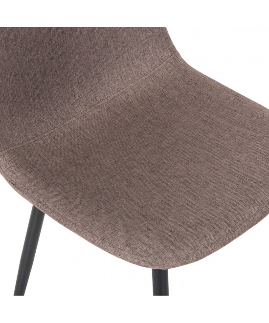 ΚΑΡΕΚΛΑ LEONARDO HM00100.28 ΥΦΑΣΜΑ ΣΚΟΥΡΟ ΜΠΕΖ & ΜΑΥΡΑ ΜΕΤΑΛ. ΠΟΔΙΑ 42x49,5x89Υεκ.