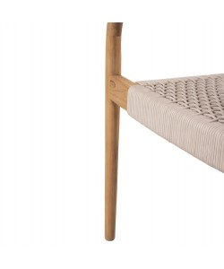 ΠΟΛΥΘΡΟΝΑ OSLO HM9636.07 ΞΥΛΟ TEAK ΦΥΣΙΚΟ & ΜΠΕΖ ΣΧΟΙΝΙ 55x54x80Yεκ.