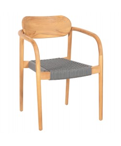 ΠΟΛΥΘΡΟΝΑ OSLO HM9636.08 ΞΥΛΟ TEAK ΦΥΣΙΚΟ & ΓΚΡΙ ΣΧΟΙΝΙ 55x54x80Yεκ.