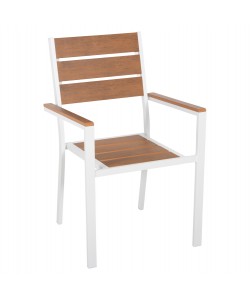 ΠΟΛΥΘΡΟΝΑ ΑΛΟΥΜΙΝΙΟΥ SAGA HM5981.01 ΛΕΥΚΗ-POLYWOOD ΣΕ ΦΥΣΙΚΟ 55x55x86Υεκ.
