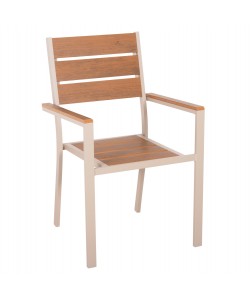 ΠΟΛΥΘΡΟΝΑ ΑΛΟΥΜΙΝΙΟΥ SAGA HM5981.04 ΣΑΜΠΑΝΙ-POLYWOOD ΣΕ ΦΥΣΙΚΟ 55x55x86Υεκ.