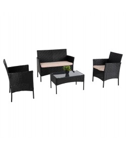 ΣΕΤ ΣΑΛΟΝΙ 4ΤΜΧ STASIA HM6089.01 ΣΥΝΘ.RATTAN ΜΑΥΡΟ-ΚΑΠΟΥΤΣΙΝΟ ΜΑΞΙΛΑΡΙΑ