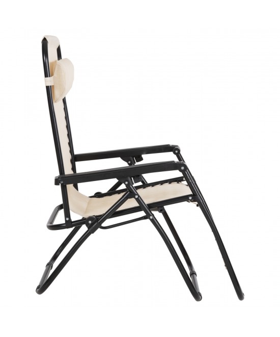 ΠΟΛΥΘΡΟΝΑ RELAX COMPANION HM5095.12 ΜΠΕΖ TEXTILENE-ΜΑΥΡΟ ΜΕΤΑΛΛΟ 67x145x110Υεκ.