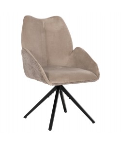 ΠΟΛΥΘΡΟΝΑΚΙ SHAI HM9844.04 ΜΠΕΖ ΥΦΑΣΜΑ-ΜΑΥΡΗ ΜΕΤΑΛΛΙΚΗ ΒΑΣΗ 61x63x93Υεκ.