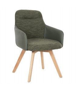 ΠΟΛΥΘΡΟΝΑ ΤΡΑΠΕΖΑΡΙΑΣ DEW HM9848.05 ΥΦΑΣΜΑ & PU ΣΕ ΠΡΑΣΙΝΟ-ΞΥΛΟ ΟΞΙΑΣ ΠΟΔΙΑ 56,5x62x81,5Υεκ.