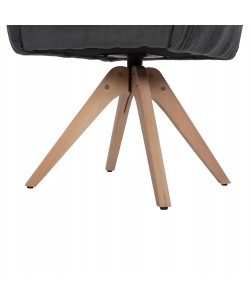 ΠΟΛΥΘΡΟΝΑ ΤΡΑΠΕΖΑΡΙΑΣ QUILL HM9843.03 ΓΚΡΙ ΥΦΑΣΜΑ-ΞΥΛΟ ΟΞΙΑΣ ΠΟΔΙΑ 61x57,5x91Υεκ.