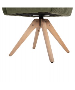 ΠΟΛΥΘΡΟΝΑ ΤΡΑΠΕΖΑΡΙΑΣ QUILL HM9843.05 ΠΡΑΣΙΝΟ ΥΦΑΣΜΑ-ΞΥΛΟ ΟΞΙΑΣ ΠΟΔΙΑ 61x57,5x91Υεκ.