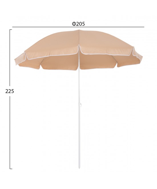 ΟΜΠΡΕΛΑ ΘΑΛΑΣΣΗΣ RANDALL 8 FIBERGLASS ΑΚΤΙΝΕΣ 2.20μ HM6015.04 MOKA