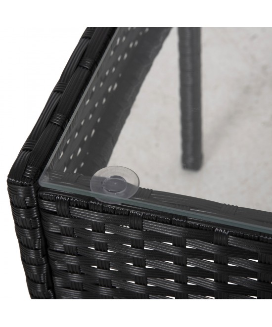 ΣΕΤ ΣΑΛΟΝΙ 4ΤΜΧ STASIA HM6089.04 ΣΥΝΘ.RATTAN ΜΑΥΡΟ-ΜΠΕΖ ΜΑΞΙΛΑΡΙΑ