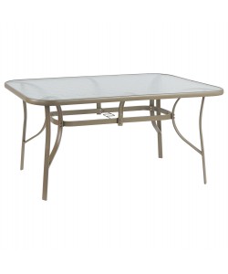 ΤΡΑΠΕΖΙ BRUNO 150X90Χ72Υεκ. ΜΕΤΑΛΛΙΚΟ ΣΑΜΠΑΝΙ ΜΕ ΓΥΑΛΙΝΗ ΕΠΙΦΑΝΕΙΑ HM5145.04