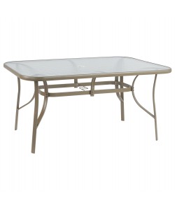 ΤΡΑΠΕΖΙ BRUNO 150X90Χ72Υεκ. ΜΕΤΑΛΛΙΚΟ ΣΑΜΠΑΝΙ ΜΕ ΤΡΥΠΑ ΟΜΠΡΕΛΑΣ Φ38mm HM5145.14