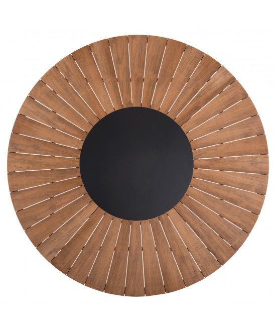 ΤΡΑΠΕΖΙ ΣΤΡΟΓΓΥΛΟ ΕΞ.ΧΩΡΟΥ MORIL HM6041.01 ΑΛΟΥΜΙΝΙΟ ΑΝΘΡΑΚΙ-POLYWOOD ΦΥΣΙΚΟ Φ120εκ.