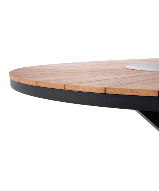 ΤΡΑΠΕΖΙ ΣΤΡΟΓΓΥΛΟ ΕΞ.ΧΩΡΟΥ MORIL HM6041.01 ΑΛΟΥΜΙΝΙΟ ΑΝΘΡΑΚΙ-POLYWOOD ΦΥΣΙΚΟ Φ120εκ.