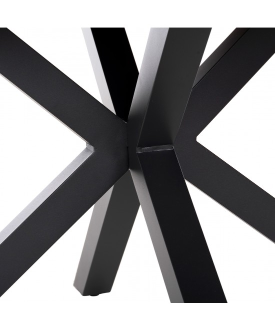 ΤΡΑΠΕΖΙ ΣΤΡΟΓΓΥΛΟ ΕΞ.ΧΩΡΟΥ MORIL HM6041.01 ΑΛΟΥΜΙΝΙΟ ΑΝΘΡΑΚΙ-POLYWOOD ΦΥΣΙΚΟ Φ120εκ.