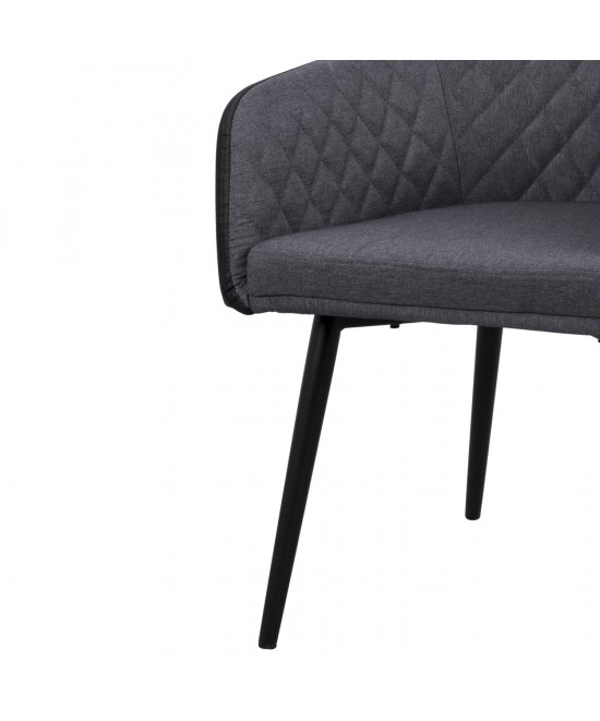 ΠΟΛΥΘΡΟΝΑΚΙ CHARLES HM8522.01 ΜΕ ΥΦΑΣΜΑ ΣΚΟΥΡΟ ΓΚΡΙ PU ΜΑΥΡΟ 57x63x83Υ εκ.