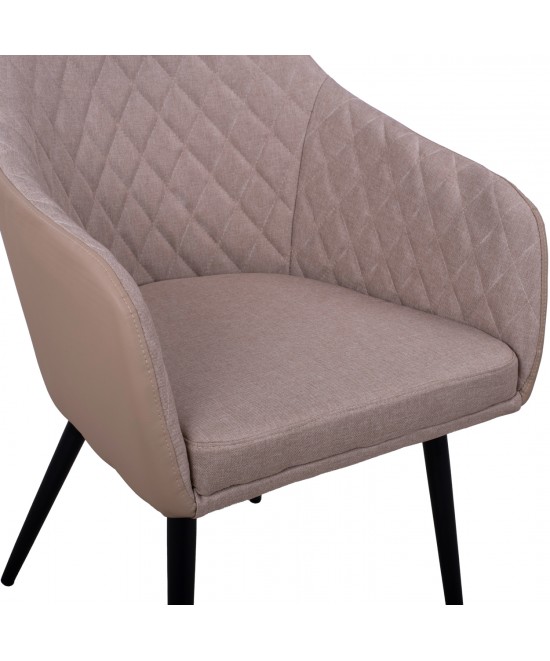 ΠΟΛΥΘΡΟΝΑΚΙ CHARLES HM8522.07 ΜΕ ΥΦΑΣΜΑ ΜΠΕΖ & PU ΜΠΕΖ 57x63x83Υ εκ.