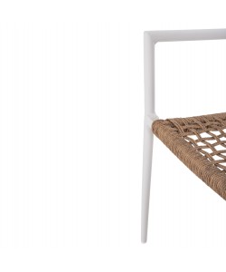 ΠΟΛΥΘΡΟΝΑ TRILAN HM6044.01 ΑΛΟΥΜΙΝΙΟ ΛΕΥΚΟ ΜΕ ΣΥΝΘΕΤΙΚΟ RATTAN ΦΥΣΙΚΟ 55,5x55x84Υεκ.