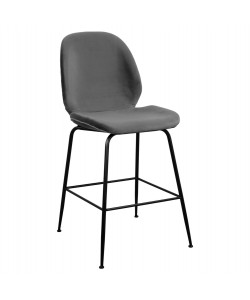 ΣΚΑΜΠΟ ΜΕΣΑΙΟΥ ΥΨΟΥΣ NORA HM8524.01 ΒΕΛΟΥΔΟ ΓΚΡΙ & ΜΑΥΡΟ ΜΕΤΑΛΛΙΚΟ ΣΚΕΛΕΤΟ 48x61x103Υ εκ.