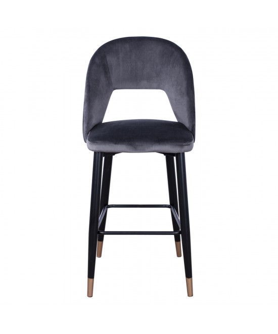 ΣΚΑΜΠΟ ΜΠΑΡ HARPER HM8526.01 ΒΕΛΟΥΔΟ ΓΚΡΙ ΜΕ ΜΕΤΑΛΛΙΚΟ ΣΚΕΛΕΤΟ 50Χ51Χ111Υ εκ.