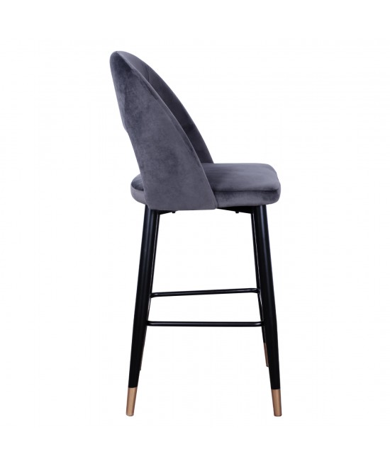 ΣΚΑΜΠΟ ΜΠΑΡ HARPER HM8526.01 ΒΕΛΟΥΔΟ ΓΚΡΙ ΜΕ ΜΕΤΑΛΛΙΚΟ ΣΚΕΛΕΤΟ 50Χ51Χ111Υ εκ.