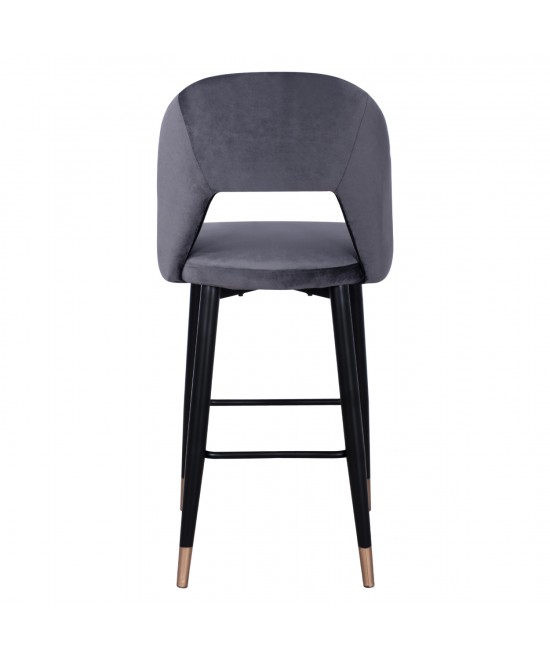 ΣΚΑΜΠΟ ΜΠΑΡ HARPER HM8526.01 ΒΕΛΟΥΔΟ ΓΚΡΙ ΜΕ ΜΕΤΑΛΛΙΚΟ ΣΚΕΛΕΤΟ 50Χ51Χ111Υ εκ.