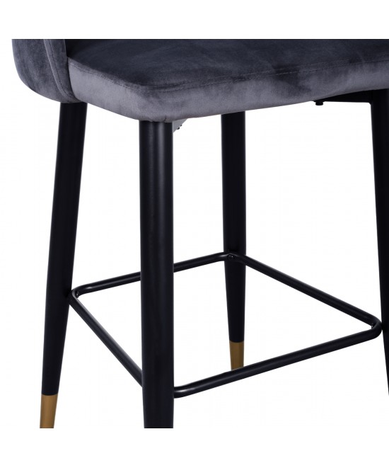 ΣΚΑΜΠΟ ΜΠΑΡ HARPER HM8526.01 ΒΕΛΟΥΔΟ ΓΚΡΙ ΜΕ ΜΕΤΑΛΛΙΚΟ ΣΚΕΛΕΤΟ 50Χ51Χ111Υ εκ.