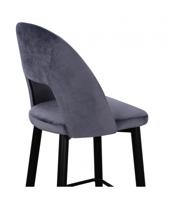 ΣΚΑΜΠΟ ΜΠΑΡ HARPER HM8526.01 ΒΕΛΟΥΔΟ ΓΚΡΙ ΜΕ ΜΕΤΑΛΛΙΚΟ ΣΚΕΛΕΤΟ 50Χ51Χ111Υ εκ.