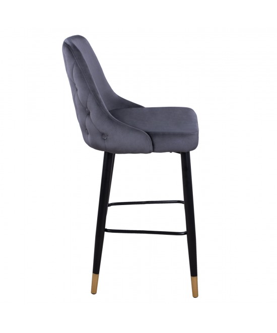 ΣΚΑΜΠΟ ΜΠΑΡ SERENITY HM8519.01 ΑΠΟ ΒΕΛΟΥΔΟ ΓΚΡΙ ΜΕ ΜΕΤΑΛΛΙΚΟ ΣΚΕΛΕΤΟ 51Χ57Χ110Υ εκ.