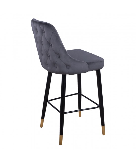 ΣΚΑΜΠΟ ΜΠΑΡ SERENITY HM8519.01 ΑΠΟ ΒΕΛΟΥΔΟ ΓΚΡΙ ΜΕ ΜΕΤΑΛΛΙΚΟ ΣΚΕΛΕΤΟ 51Χ57Χ110Υ εκ.