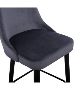 ΣΚΑΜΠΟ ΜΠΑΡ SERENITY HM8519.01 ΑΠΟ ΒΕΛΟΥΔΟ ΓΚΡΙ ΜΕ ΜΕΤΑΛΛΙΚΟ ΣΚΕΛΕΤΟ 51Χ57Χ110Υ εκ.