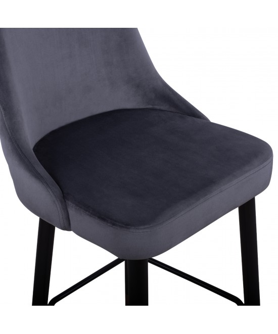 ΣΚΑΜΠΟ ΜΠΑΡ SERENITY HM8519.01 ΑΠΟ ΒΕΛΟΥΔΟ ΓΚΡΙ ΜΕ ΜΕΤΑΛΛΙΚΟ ΣΚΕΛΕΤΟ 51Χ57Χ110Υ εκ.