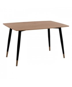 ΤΡΑΠΕΖΙ ALIZA ΡΟΥΣΤΙΚ ΜΕ ΦΥΣΙΚΗ ΕΠΙΦΑΝΕΙΑ & ΜΕΤΑΛΙΚΑ ΠΟΔΙΑ ΜΑΥΡΟ ΜΑΤ  HM8553.01 120x80x74Υ εκ.