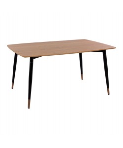 ΤΡΑΠΕΖΙ JOLIE ΡΟΥΣΤΙΚ ΜΕ ΦΥΣΙΚΗ ΕΠΙΦΑΝΕΙΑ ΜΕ ΜΕΤΑΛΙΚΑ ΠΟΔΙΑ ΜΑΥΡΟ ΜΑΤ  HM8554.01 160x90x74Υ εκ.