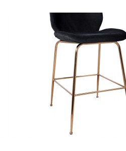 ΣΚΑΜΠΟ ΜΕΣΑΙΟΥ ΥΨΟΥΣ NORA HM8524.04 ΒΕΛΟΥΔΟ ΜΑΥΡΟ & ΧΡΥΣΟ ΜΕΤΑΛΛΙΚΟ ΣΚΕΛΕΤΟ 48x61x103Υ εκ.