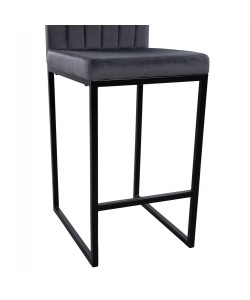 ΣΚΑΜΠΟ ΜΕΣΑΙΟΥ ΥΨΟΥΣ PIPER ΒΕΛΟΥΔΟ ΓΚΡΙ & ΜΑΥΡΟ ΜΕΤΑΛΛΙΚΟ ΣΚΕΛΕΤΟ HM8525.01 40x49x96Υ εκ.