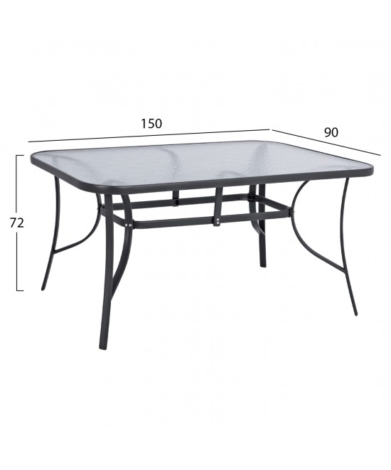 ΣΕΤ ΤΡΑΠΕΖΑΡΙΑΣ 5ΤΜΧ HM5201.01 ΓΚΡΙ ΜΕΤΑΛΛΙΚΟ ΜΕ 4 ΚΑΡΕΚΛΕΣ & ΤΡΑΠΕΖΙ 150Χ90