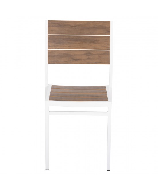 ΚΑΡΕΚΛΑ ΑΛΟΥΜΙΝΙΟΥ SAGA HM6063.01 ΛΕΥΚΗ ΜΕ POLYWOOD 46x52x86Υεκ.