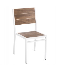 ΚΑΡΕΚΛΑ ΑΛΟΥΜΙΝΙΟΥ SAGA HM6063.01 ΛΕΥΚΗ ΜΕ POLYWOOD 46x52x86Υεκ.