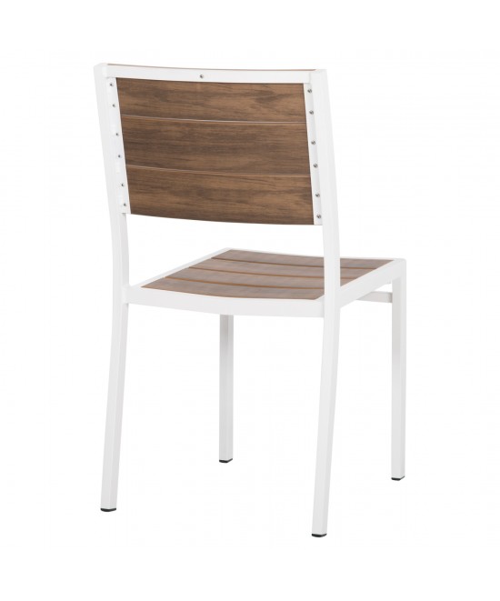 ΚΑΡΕΚΛΑ ΑΛΟΥΜΙΝΙΟΥ SAGA HM6063.01 ΛΕΥΚΗ ΜΕ POLYWOOD 46x52x86Υεκ.