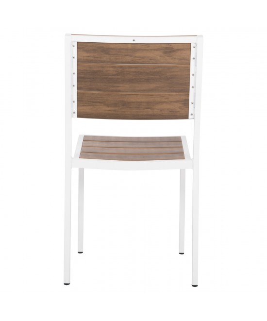 ΚΑΡΕΚΛΑ ΑΛΟΥΜΙΝΙΟΥ SAGA HM6063.01 ΛΕΥΚΗ ΜΕ POLYWOOD 46x52x86Υεκ.