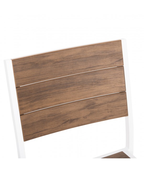 ΚΑΡΕΚΛΑ ΑΛΟΥΜΙΝΙΟΥ SAGA HM6063.01 ΛΕΥΚΗ ΜΕ POLYWOOD 46x52x86Υεκ.