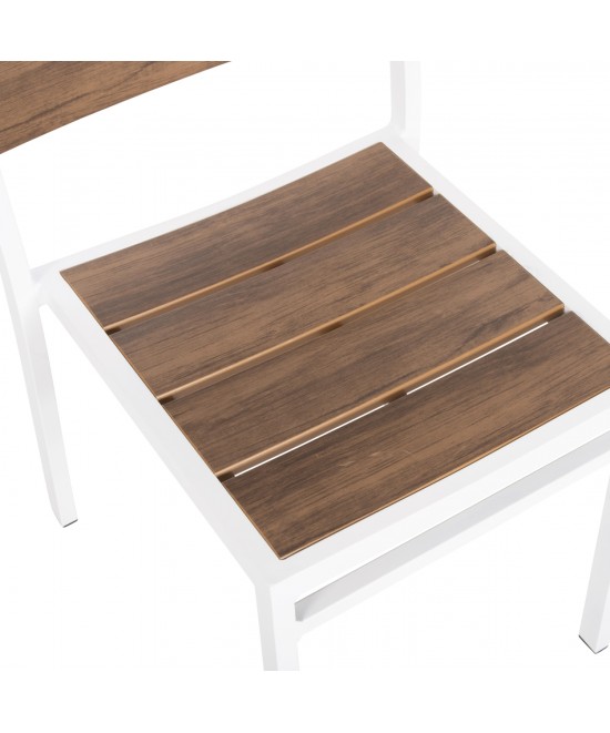 ΚΑΡΕΚΛΑ ΑΛΟΥΜΙΝΙΟΥ SAGA HM6063.01 ΛΕΥΚΗ ΜΕ POLYWOOD 46x52x86Υεκ.