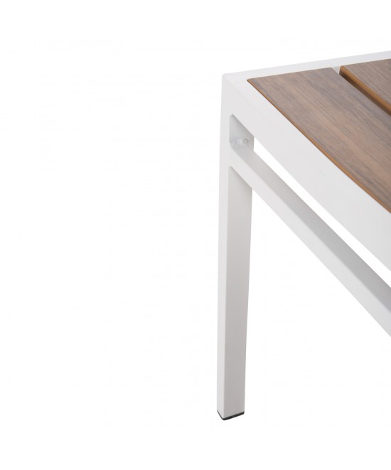 ΚΑΡΕΚΛΑ ΑΛΟΥΜΙΝΙΟΥ SAGA HM6063.01 ΛΕΥΚΗ ΜΕ POLYWOOD 46x52x86Υεκ.